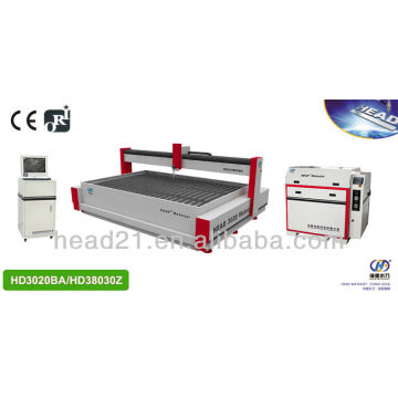 High pressure glass cutting equipment by water jet with 3000mm*2000mm cutting table and 380Mpa pump